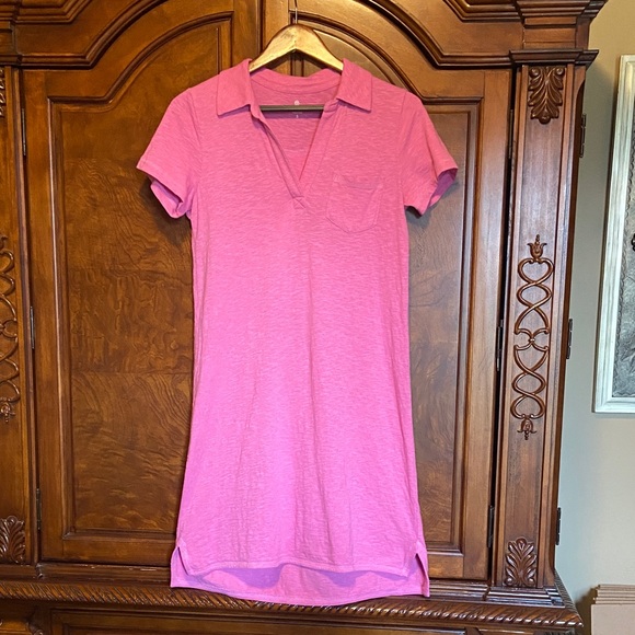 T by Talbots Tops - Talbots Pink Short Sleeve Polo Dress                     Size Small